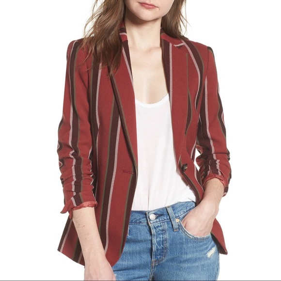 Mural Red Striped One-Button Blazer – Women’s M, NWOT - Picture 1 of 13